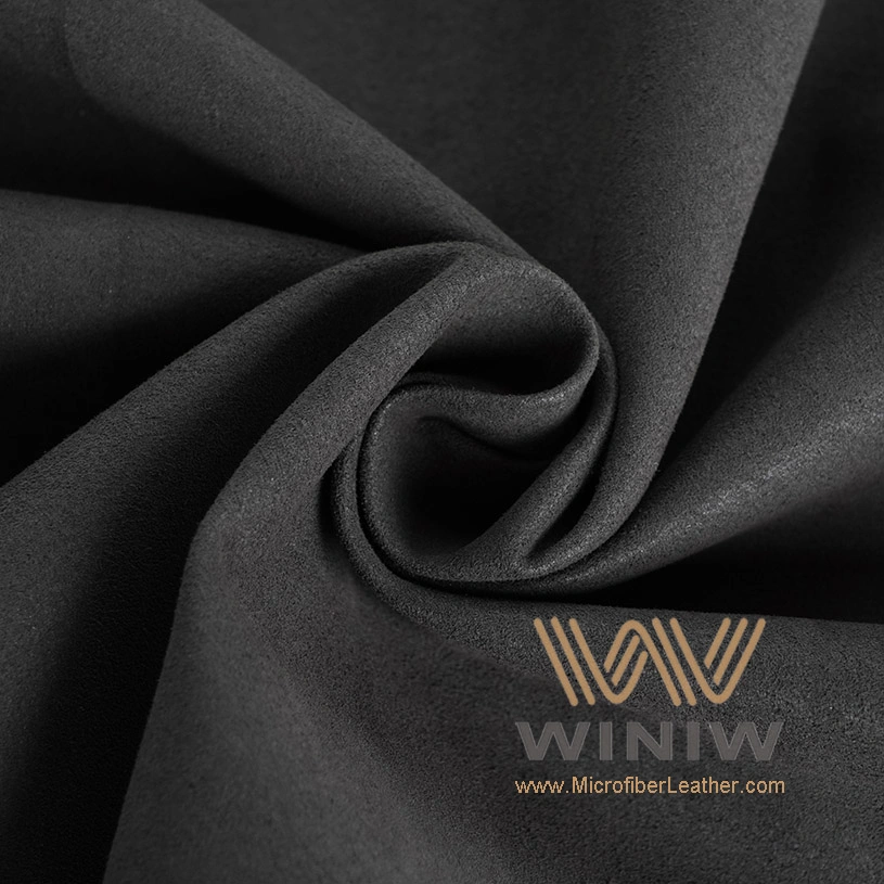 Light Resistant Dark Anthracite Microfiber Synthetic Suede Leather Fabric for Automotive Car Seats and Interior
