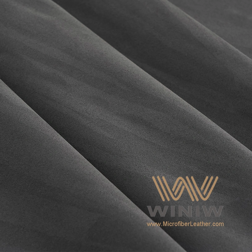 Light Resistant Dark Anthracite Microfiber Synthetic Suede Leather Fabric for Automotive Car Seats and Interior
